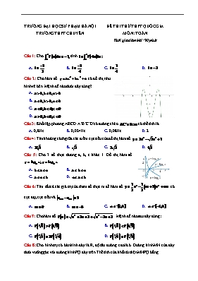 Đê thi thư THPT quôc gia môn Toan học - Trương THPT chuyên